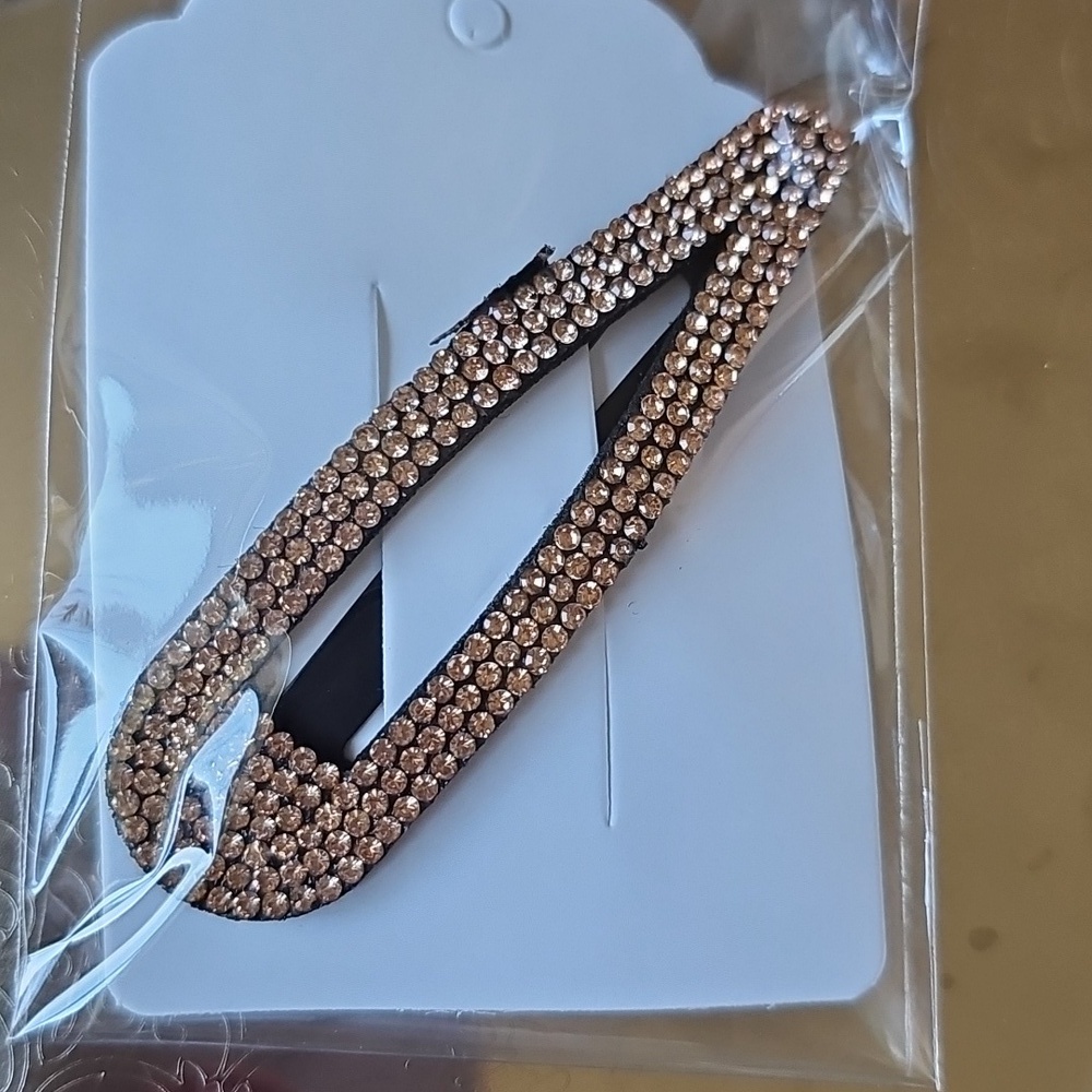 New Elegant Apricot Color Crystal Hair Clip Barrette